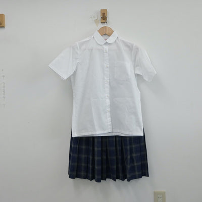 【中古】長野県 長野市立広徳中学校 女子制服 3点（シャツ・ベスト・スカート）sf014936