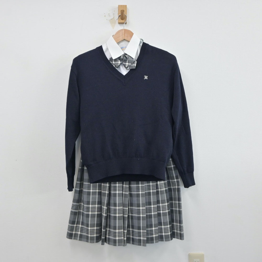 【中古】埼玉県 本庄東高等学校 女子制服 5点（ブレザー・シャツ・ニット・スカート）sf014940