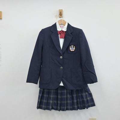 【中古】長野県 長野市立広徳中学校 女子制服 5点（ブレザー・シャツ・ニット・スカート）sf014949