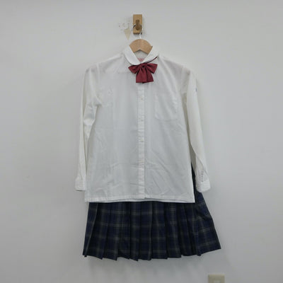 【中古】長野県 長野市立広徳中学校 女子制服 5点（ブレザー・シャツ・ニット・スカート）sf014949