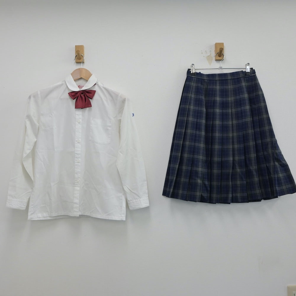 【中古】長野県 長野市立広徳中学校 女子制服 5点（ブレザー・シャツ・ニット・スカート）sf014949