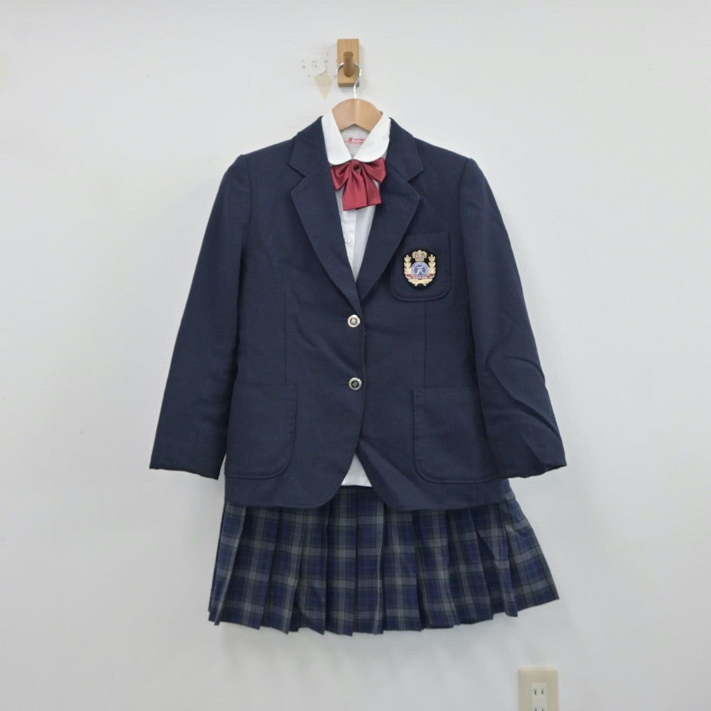 【中古】長野県 長野市立広徳中学校 女子制服 5点（ブレザー・シャツ・ニット・スカート）sf014950