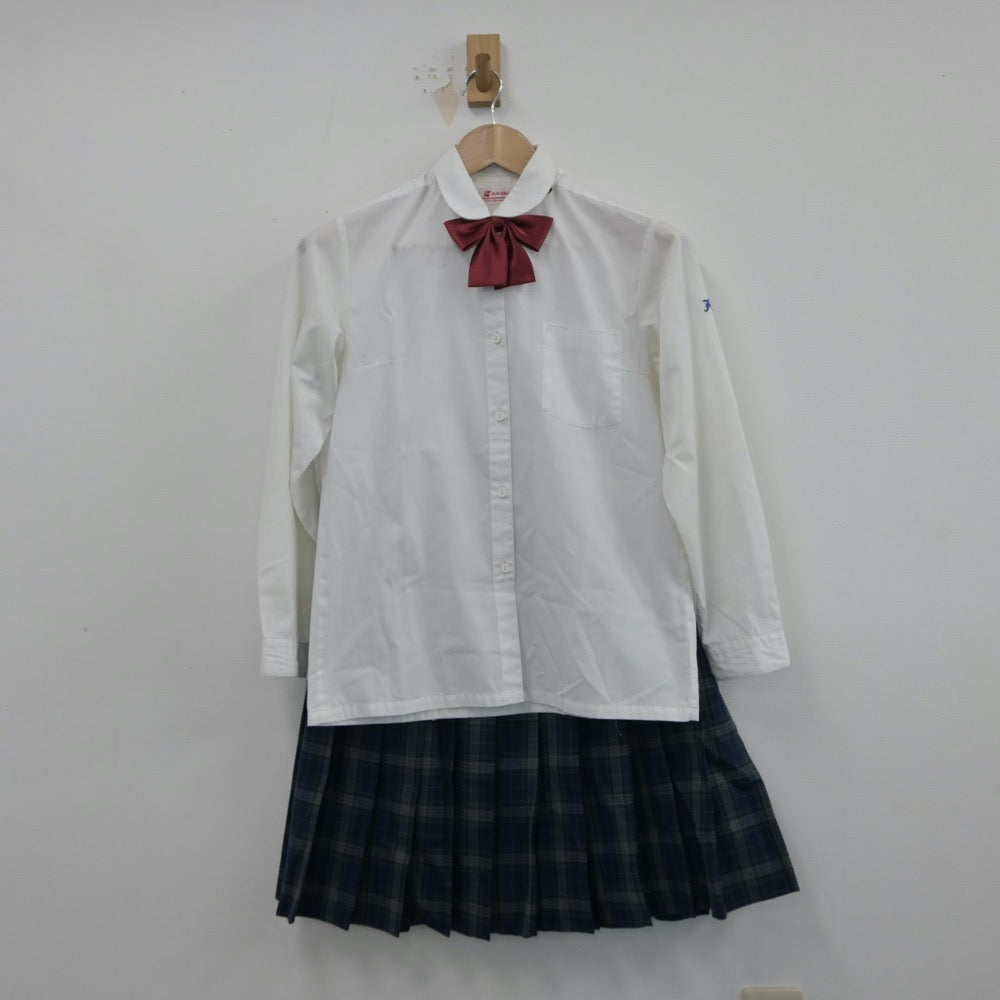 【中古】長野県 長野市立広徳中学校 女子制服 5点（ブレザー・シャツ・ニット・スカート）sf014950