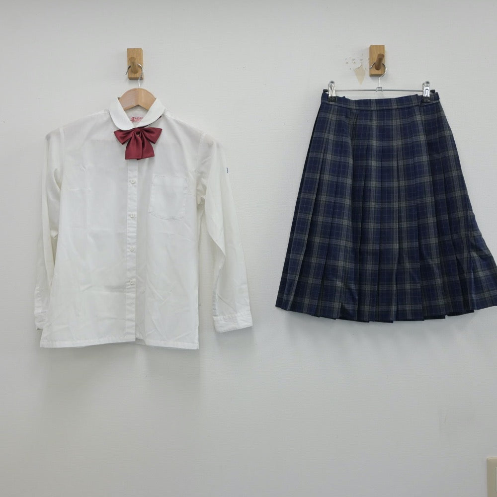 【中古】長野県 長野市立広徳中学校 女子制服 5点（ブレザー・シャツ・ニット・スカート）sf014950