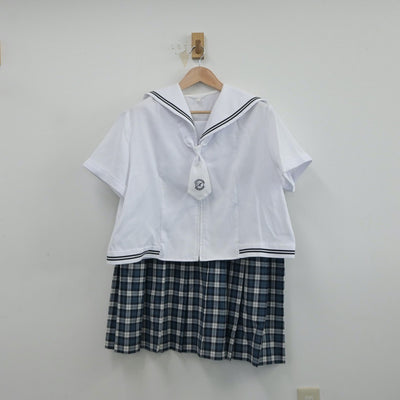 【中古】長崎県 九州文化学園高等学校 女子制服 4点（セーラー服・ニットベスト・スカート）sf014958