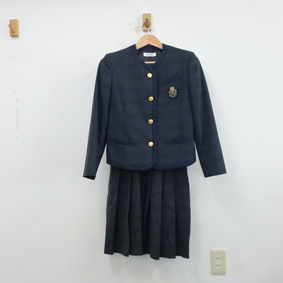 【中古】熊本県 熊本国府高等学校 女子制服 2点（ブレザー・ジャンパースカート）sf014965