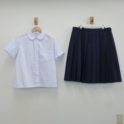 【中古】兵庫県 神戸市立王塚台中学校 女子制服 2点（シャツ・スカート）sf014969