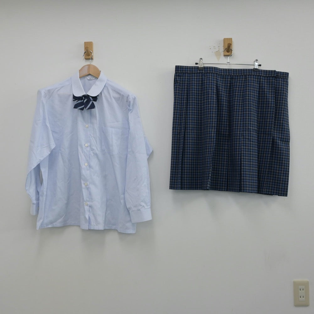 【中古】長崎県 九州文化学園高等学校 女子制服 5点（ブレザー・シャツ・ニット・スカート）sf014972