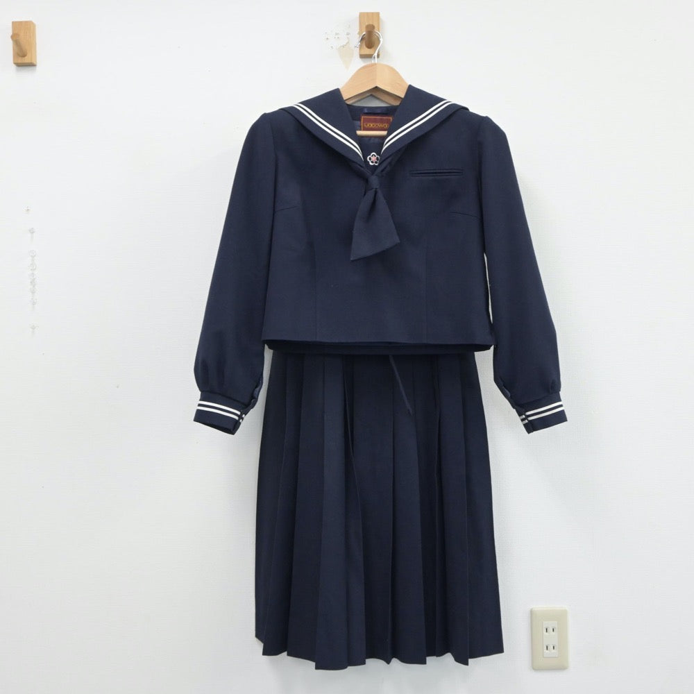 【中古】東京都 亀戸中学校 女子制服 3点（セーラー服・ジャンパースカート）sf014989