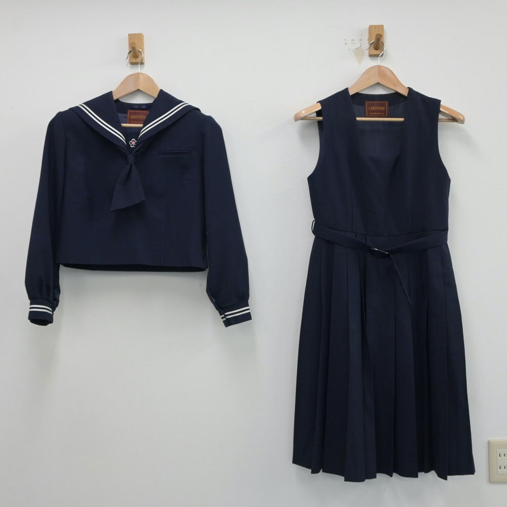 【中古】東京都 亀戸中学校 女子制服 3点（セーラー服・ジャンパースカート）sf014989