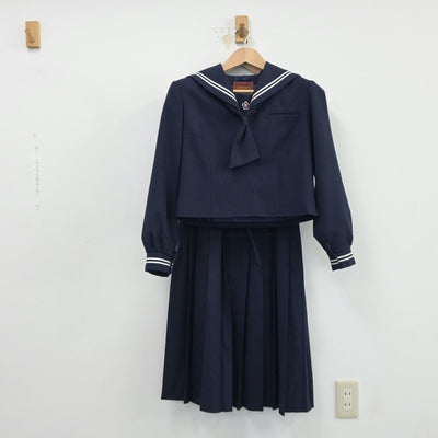 【中古】東京都 亀戸中学校 女子制服 3点（セーラー服・ジャンパースカート）sf014990