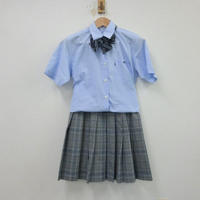 【中古】東京都 目黒学院高等学校 女子制服 5点（シャツ・ニットベスト・スカート）sf015009