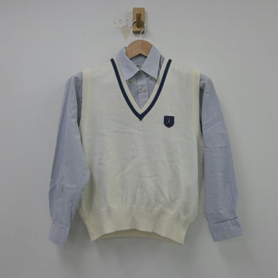 【中古】沖縄県 那覇国際高等学校 女子制服 2点（シャツ・ニットベスト）sf015015