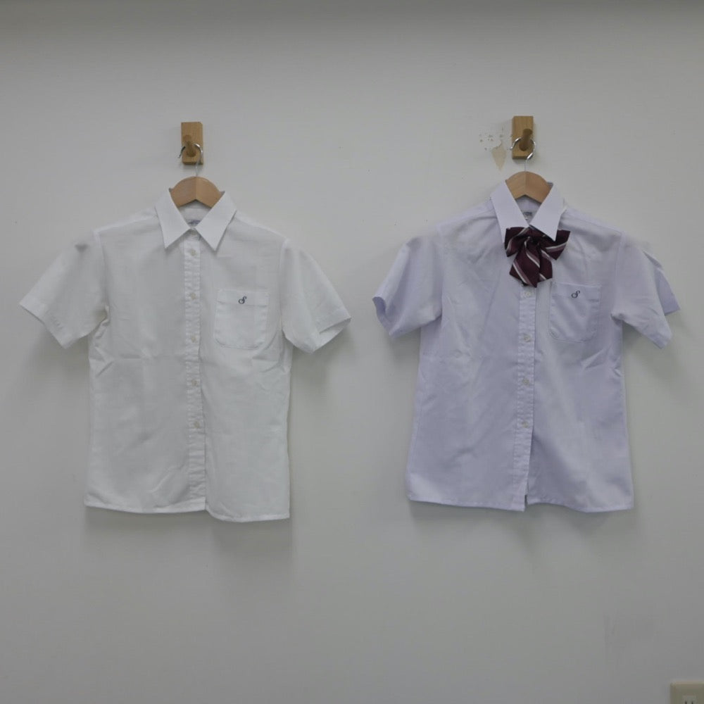 【中古】京都府 清明高等学校 女子制服 5点（シャツ・ニットベスト）sf015019