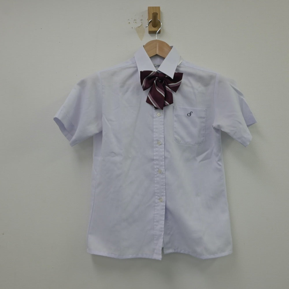 【中古】京都府 清明高等学校 女子制服 5点（シャツ・ニットベスト）sf015019