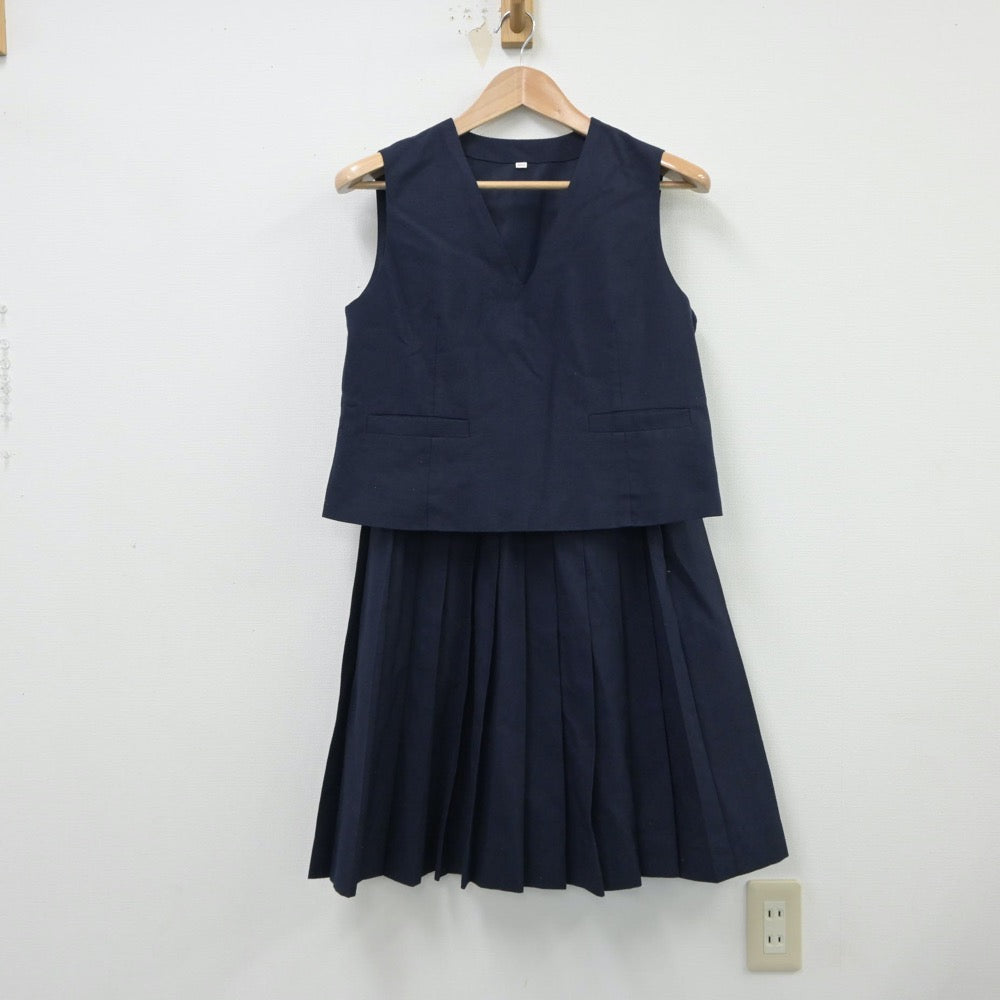 【中古】埼玉県 岩槻中学校 女子制服 2点（ベスト・スカート）sf015026