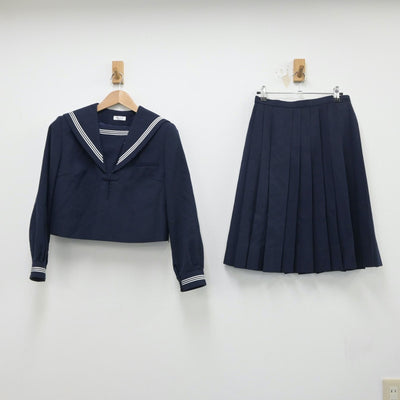 【中古】大阪府 金蘭会高等学校 女子制服 3点（セーラー服・ニット・スカート）sf015038