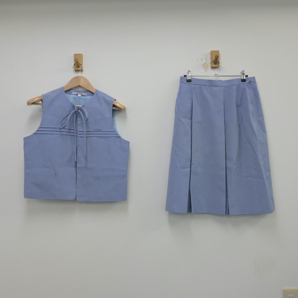 【中古】茨城県 茨城キリスト教学園中学校 女子制服 2点（ベスト・スカート）sf015043