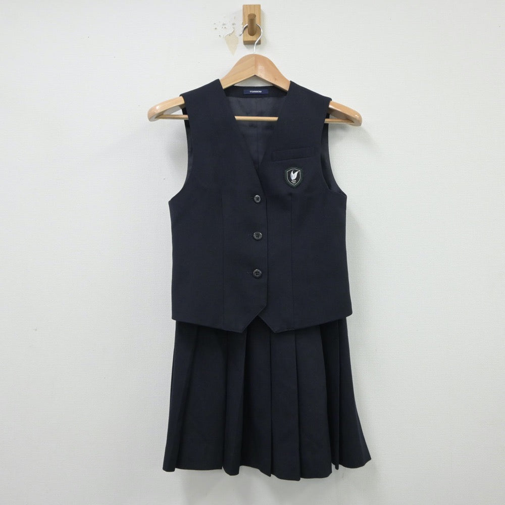 【中古】福岡県 福岡常葉高等学校 女子制服 4点（ブレザー・ベスト・スカート）sf015046