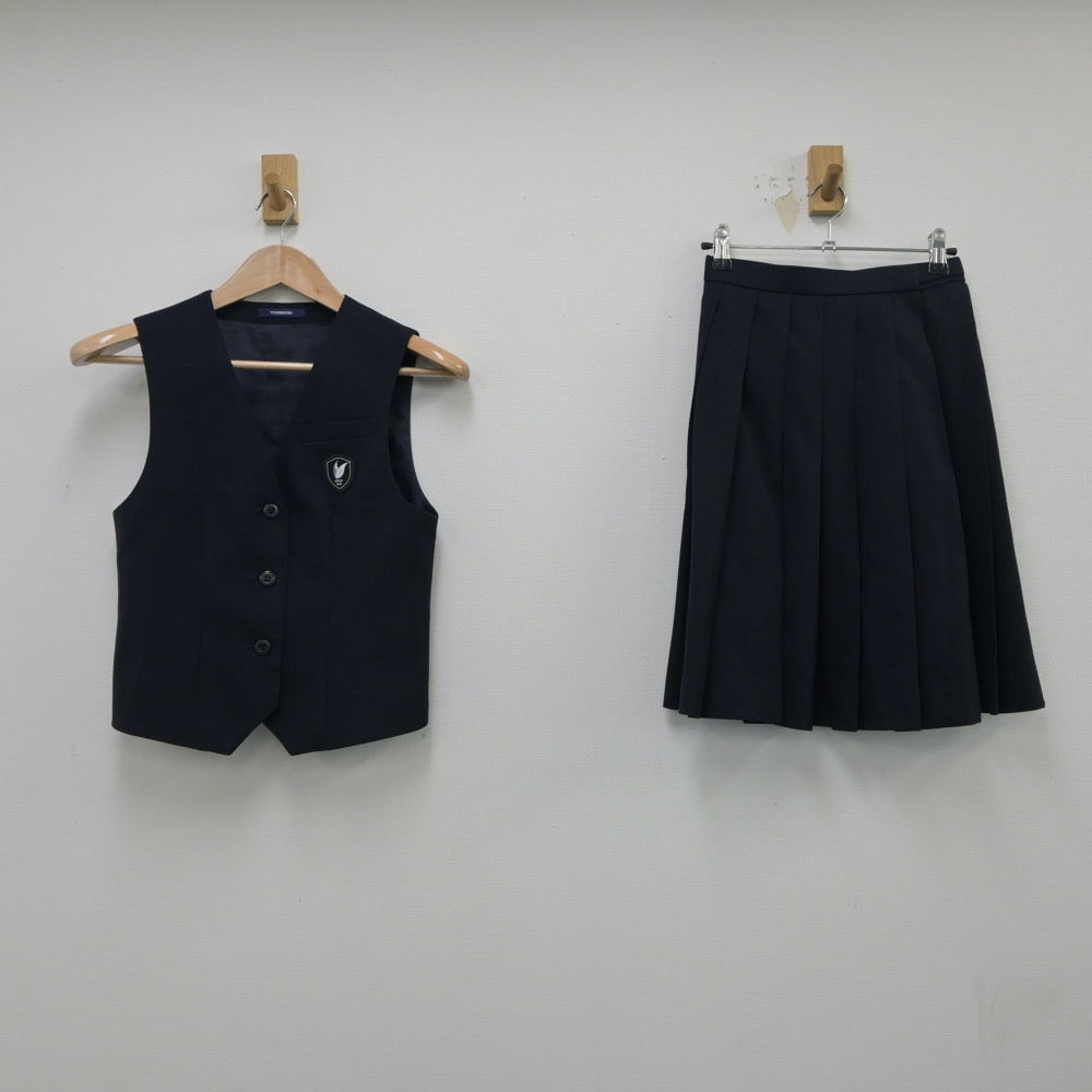 【中古】福岡県 福岡常葉高等学校 女子制服 4点（ブレザー・ベスト・スカート）sf015046