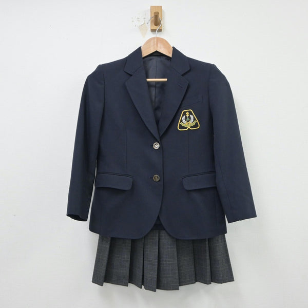 【中古】滋賀県 青山中学校 女子制服 3点（ブレザー・ニット・スカート）sf015047