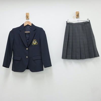 【中古】滋賀県 青山中学校 女子制服 3点（ブレザー・ニット・スカート）sf015047