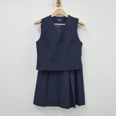 【中古】神奈川県 汲沢中学校 女子制服 2点（ベスト・スカート）sf015049