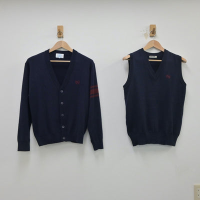 【中古】北海道 札幌東陵高等学校 男子制服 2点（ニット・ニットベスト）sf015052