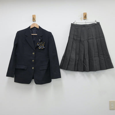 【中古】北海道 市立平岸高等学校 女子制服 4点（ブレザー・ベスト・スカート）sf015053