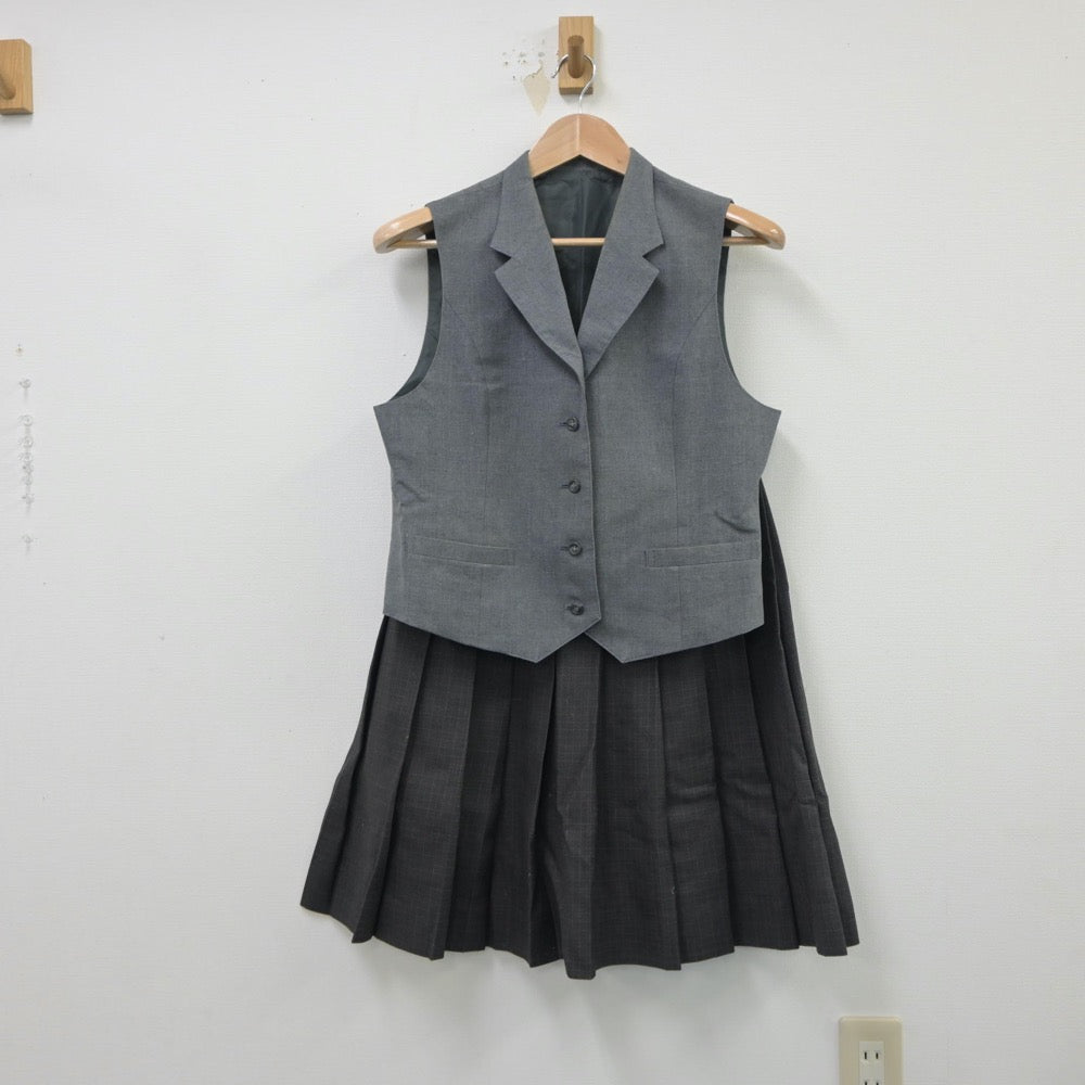 【中古】北海道 市立平岸高等学校 女子制服 4点（ブレザー・ベスト・スカート）sf015053