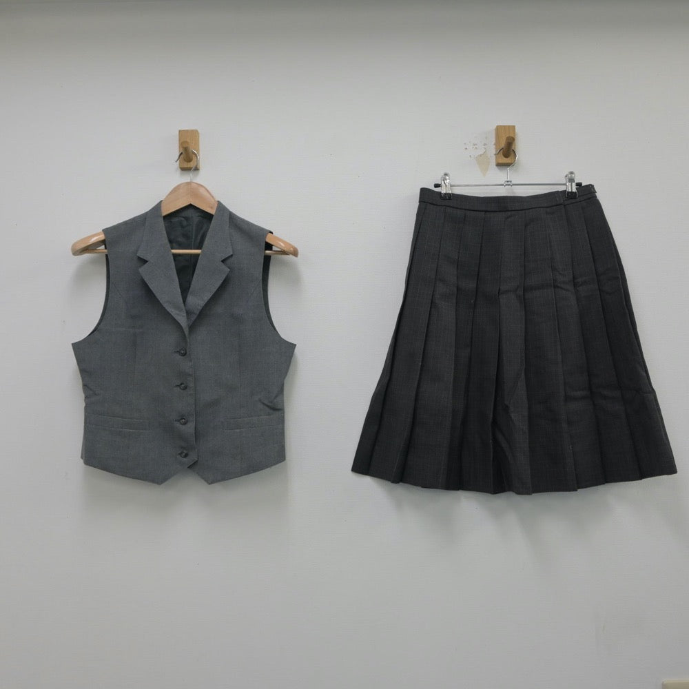 【中古】北海道 市立平岸高等学校 女子制服 4点（ブレザー・ベスト・スカート）sf015053