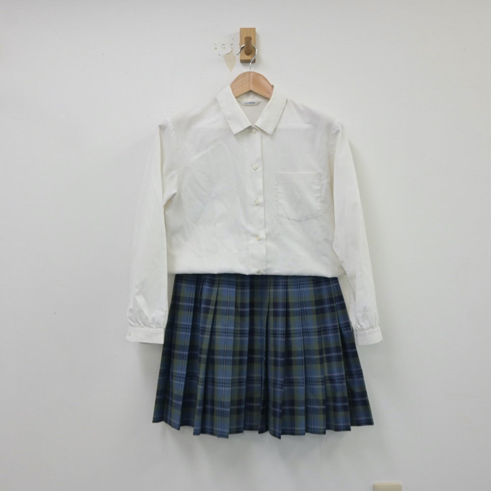 【中古】千葉県 千葉県立若松高等学校 女子制服 2点（シャツ・スカート）sf015058