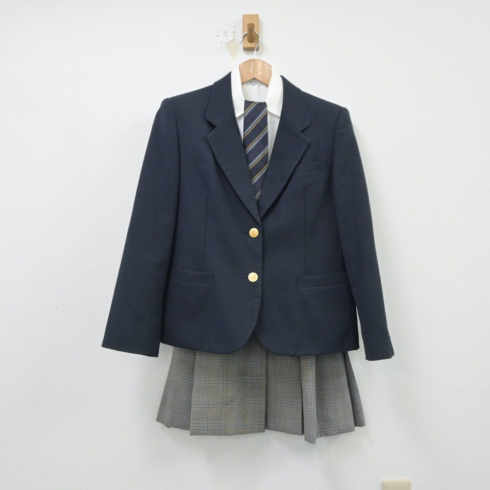 【中古】東京都 東京電機大学中学校 女子制服 5点（ブレザー・シャツ・ニット・スカート）sf015066