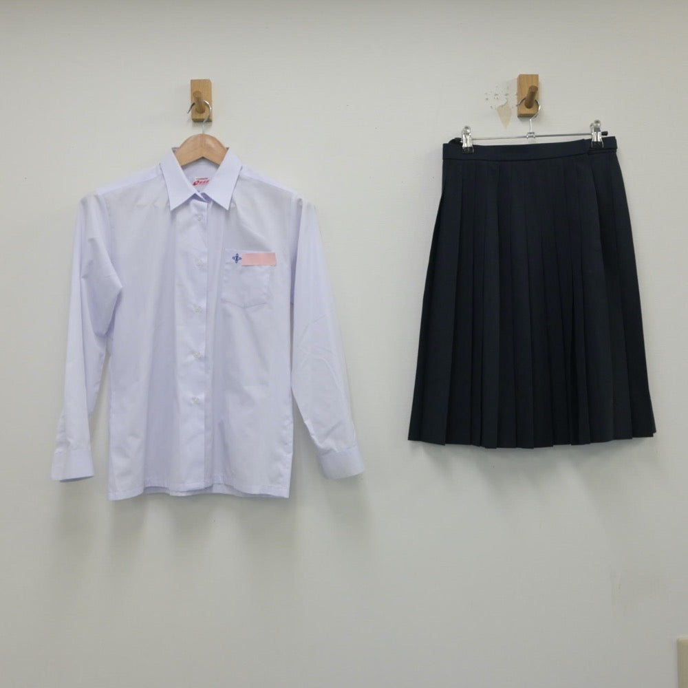 【中古】愛知県 本巣市真正中学校 女子制服 2点（シャツ・スカート）sf015074