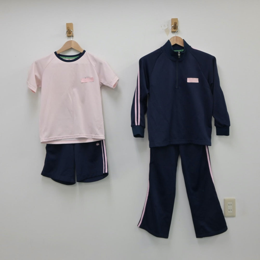 【中古】大阪府 金蘭会高等学校中学校 女子制服 4点（ジャージ 上・体操服 上・ジャージ 下・体操服 下）sf015083