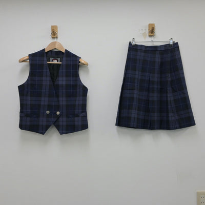 【中古】神奈川県 横浜市立東永谷中学校 女子制服 3点（ブレザー・ベスト・スカート）sf015100