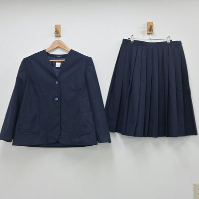 【中古】栃木県 栃木市立都賀中学校 女子制服 4点（ブレザー・ベスト・スカート・スカート）sf015102