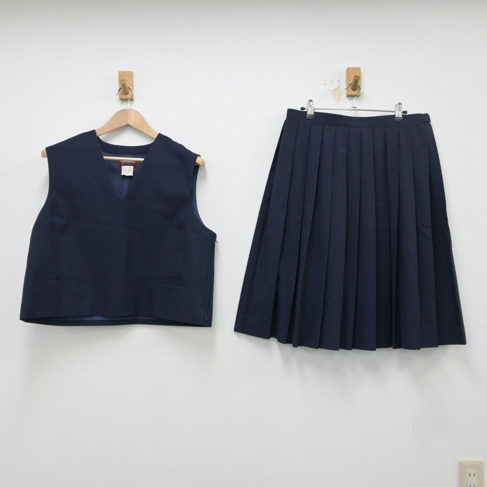 【中古】栃木県 栃木市立都賀中学校 女子制服 4点（ブレザー・ベスト・スカート・スカート）sf015102