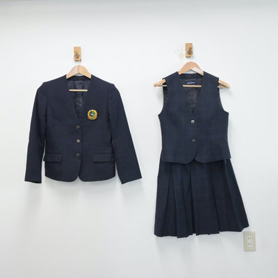 【中古】神奈川県 東海大学付属相模高等学校 女子制服 5点（ブレザー・ベスト・ニット・スカート）sf015109