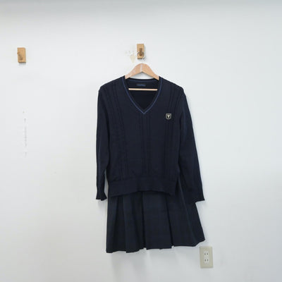 【中古】神奈川県 東海大学付属相模高等学校 女子制服 5点（ブレザー・ベスト・ニット・スカート）sf015109