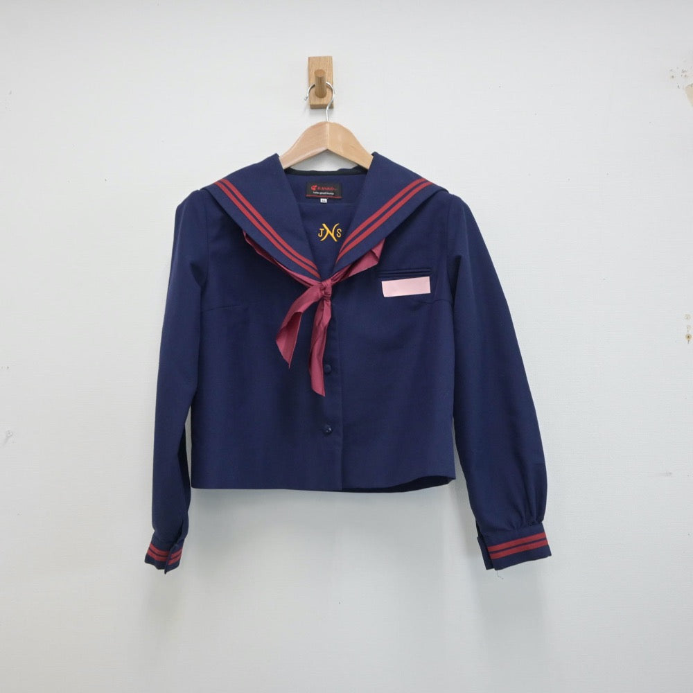 【中古】沖縄県 仲西中学校 女子制服 3点（セーラー服・スカート）sf015111