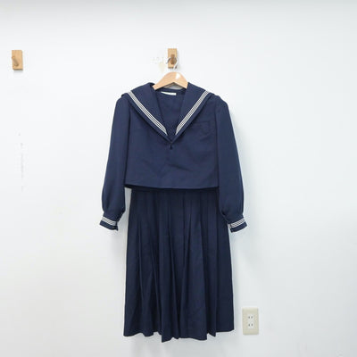 【中古】福岡県 春吉中学校 女子制服 2点（セーラー服・ジャンパースカート）sf015130