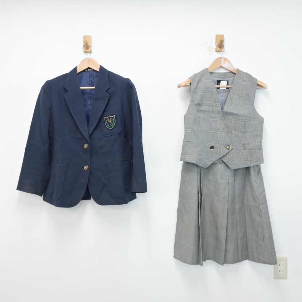 【中古】山形県 山形学院高等学校 女子制服 3点（ブレザー・ベスト・スカート）sf015134