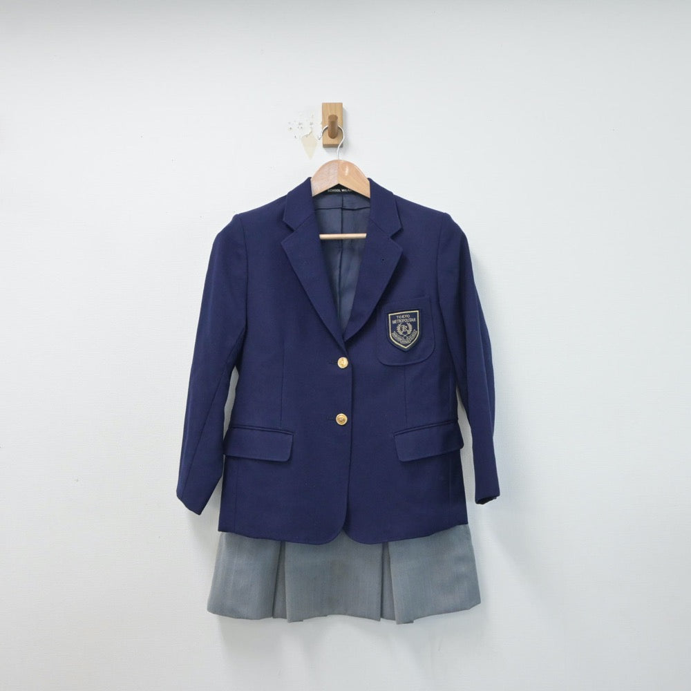 【中古】東京都 国際高等学校 女子制服 2点（ブレザー・スカート）sf015142