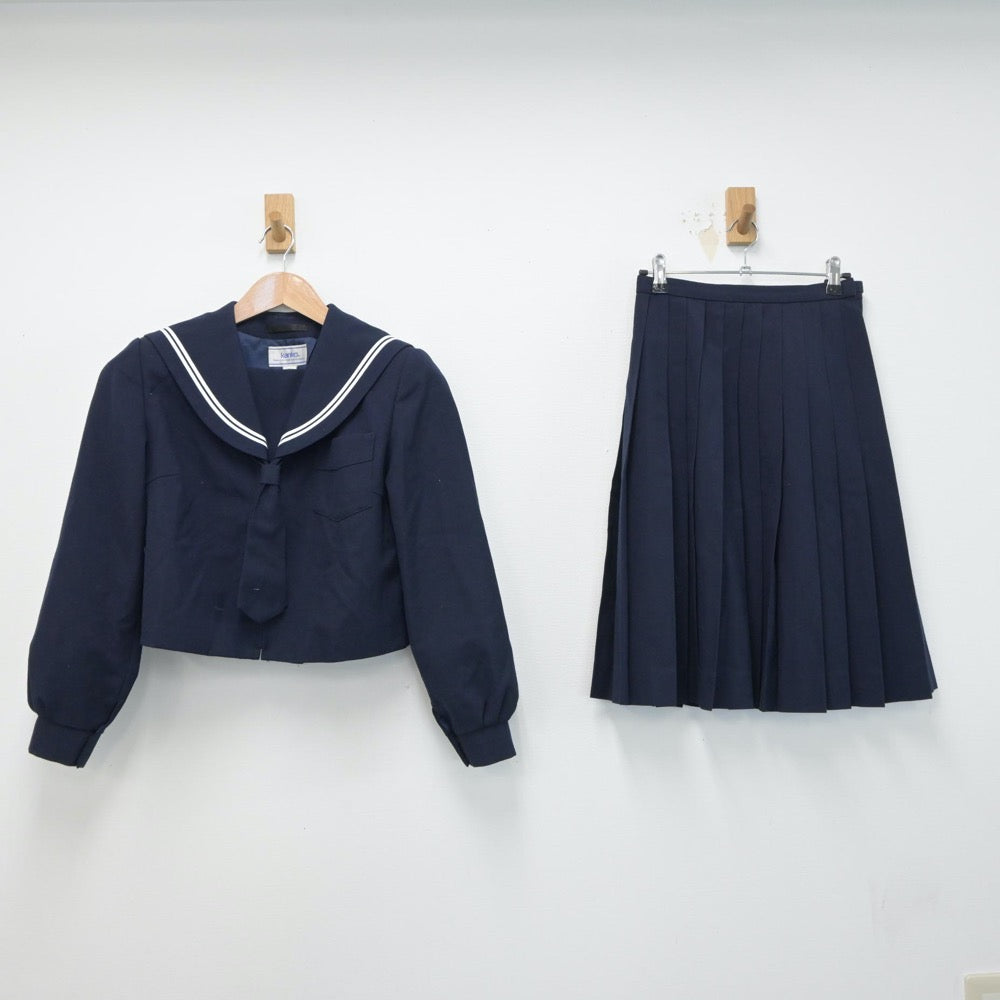 【中古】北海道 上富良野中学校 女子制服 5点（セーラー服・スカート）sf015143