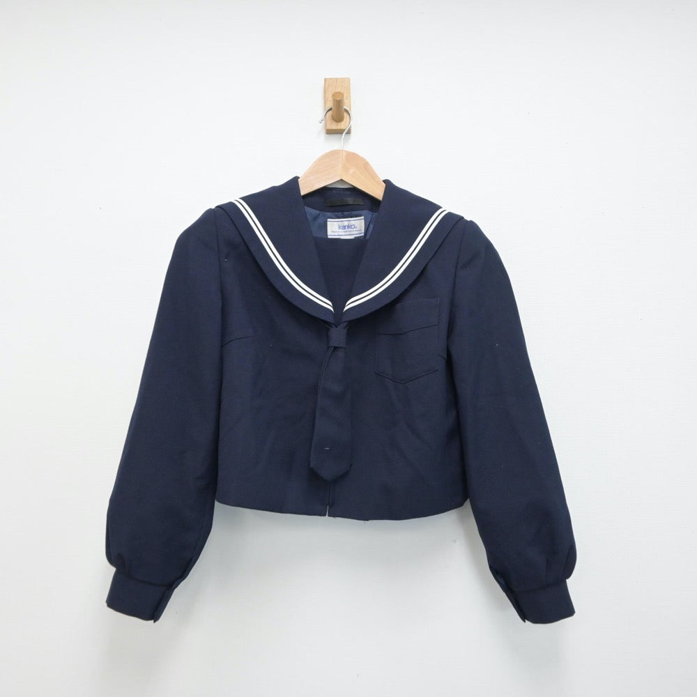 【中古】北海道 上富良野中学校 女子制服 5点（セーラー服・スカート）sf015143