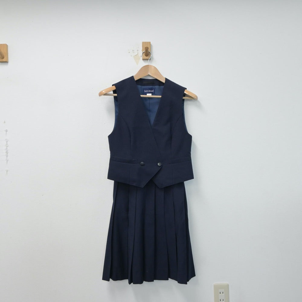 【中古】茨城県 土浦第二高等学校 女子制服 2点（ベスト・スカート）sf015145