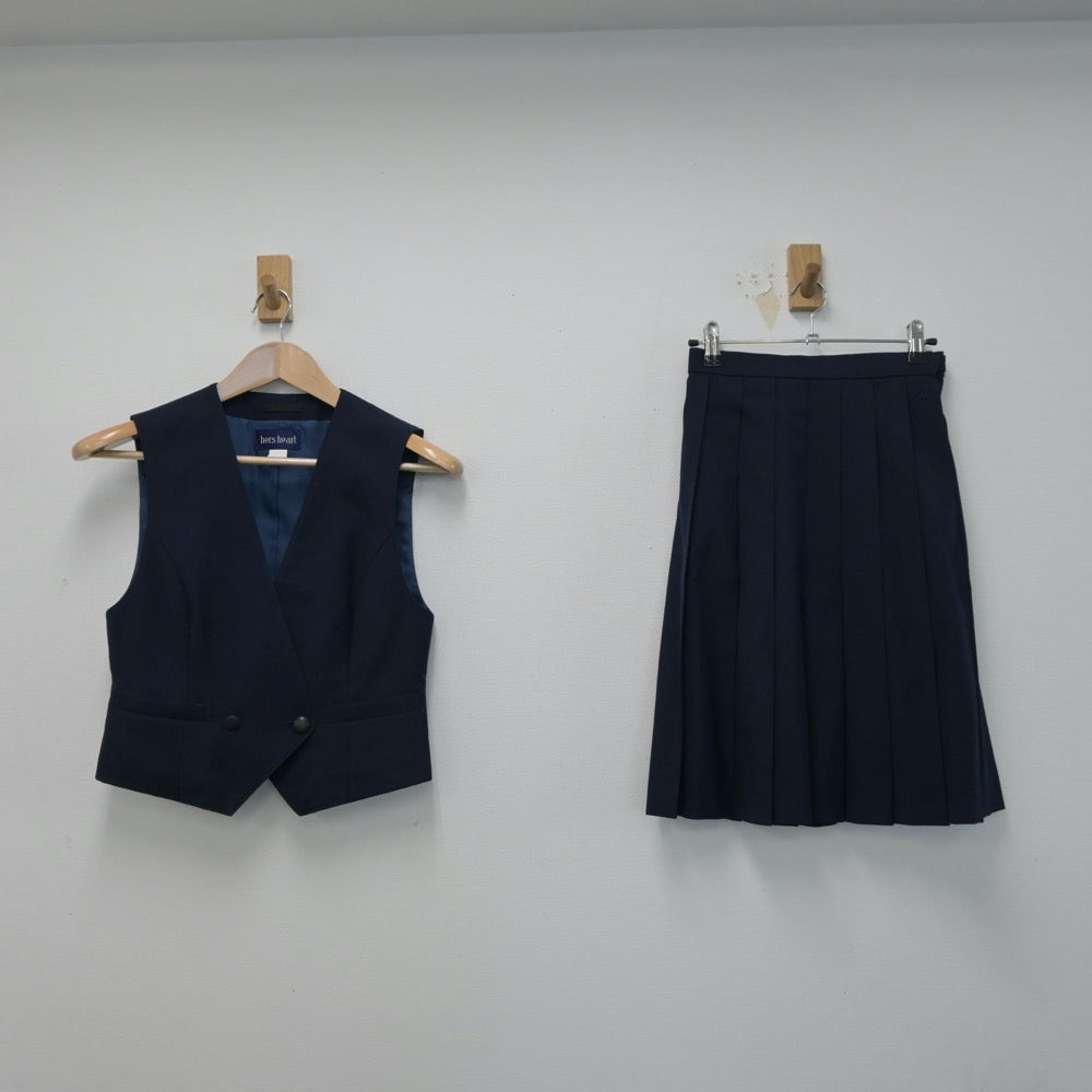 【中古】茨城県 土浦第二高等学校 女子制服 2点（ベスト・スカート）sf015145