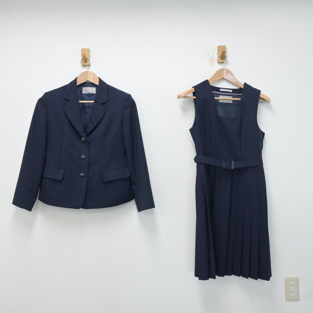 【中古】茨城県 土浦第二高等学校 女子制服 2点（ブレザー・ジャンパースカート）sf015146