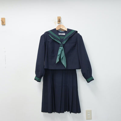 【中古】茨城県 小川南中学校 女子制服 3点（セーラー服・ジャンパースカート）sf015147